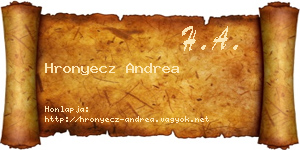 Hronyecz Andrea névjegykártya