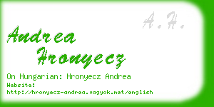 andrea hronyecz business card